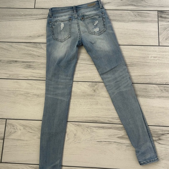 Blue Skinny Jeans with Faded Look - Picture 3 of 4